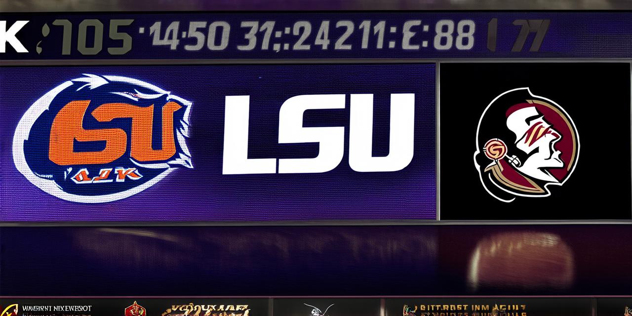 What was the score of the lsu florida state game last night